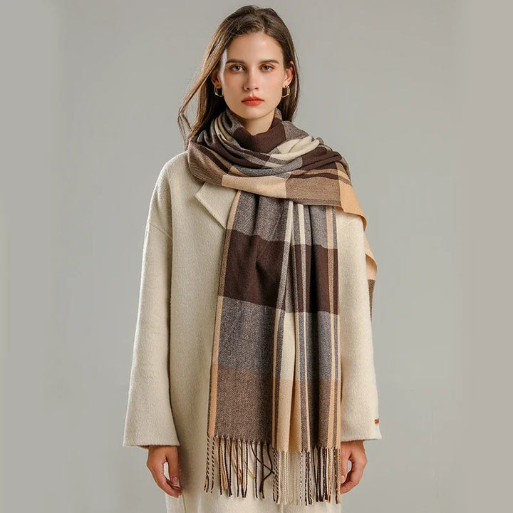 Darla Plaid Cashmere Scarf