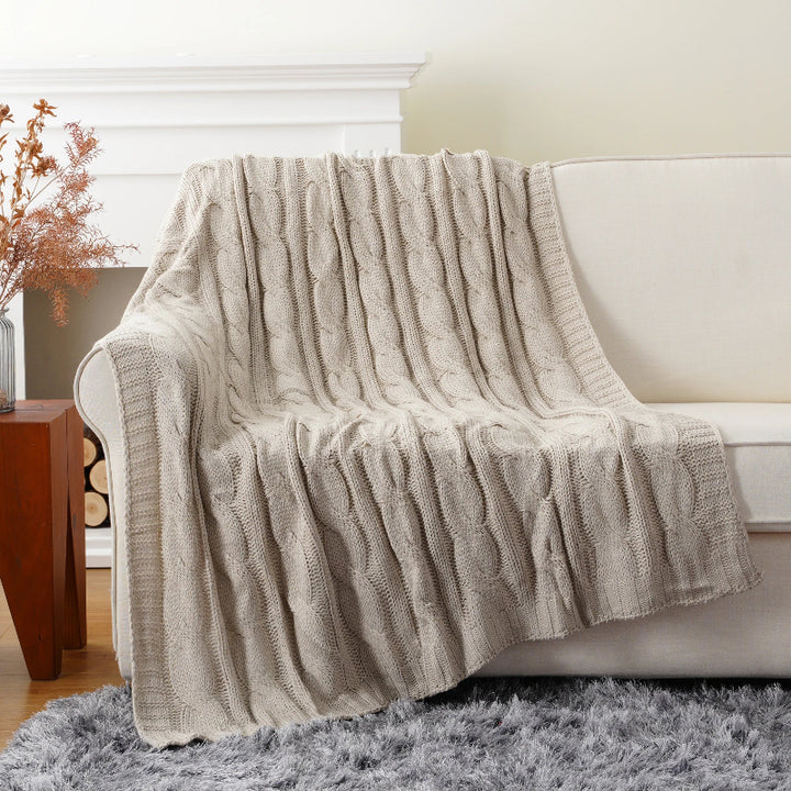 Battilo Textured Knit Throw Blanket