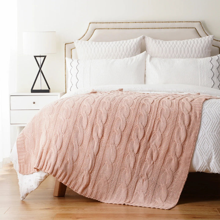 Battilo Textured Knit Throw Blanket