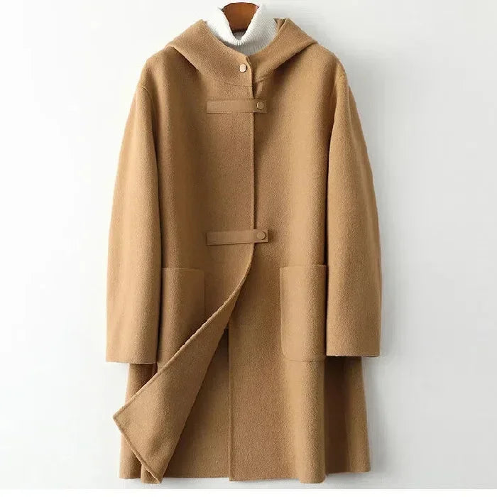 Celina Hooded Woolen Overcoat