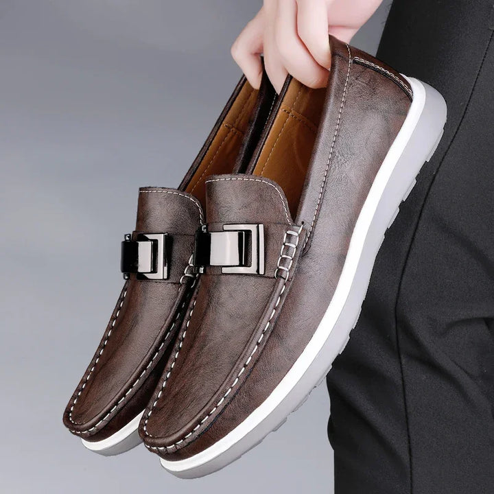 Kelvon Buckle Leather Loafers