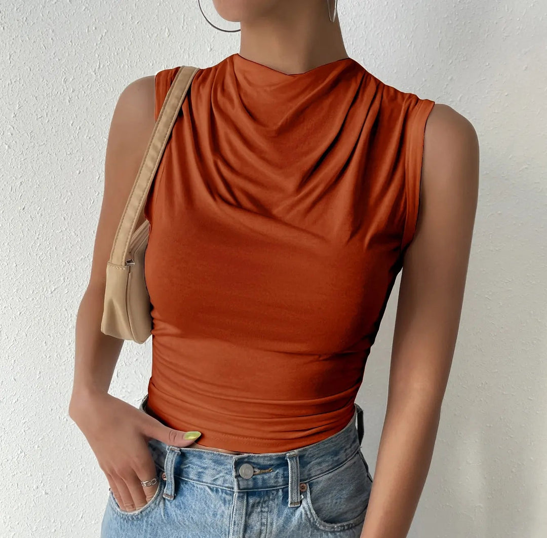 Sierra Silk Pleated Tank Top