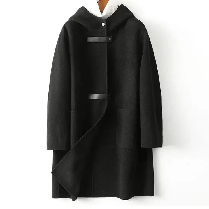 Celina Hooded Woolen Overcoat