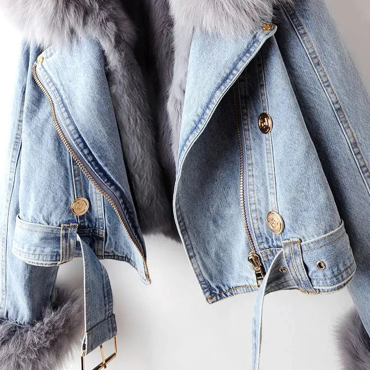 Roxanne Fox Fur Denim Jacket