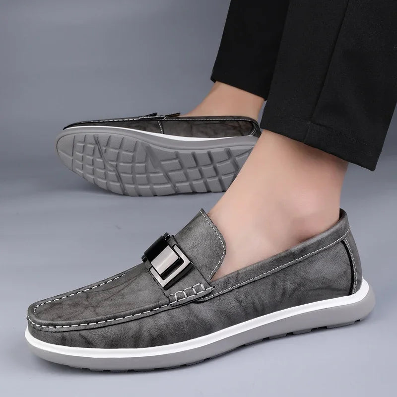Kelvon Buckle Leather Loafers