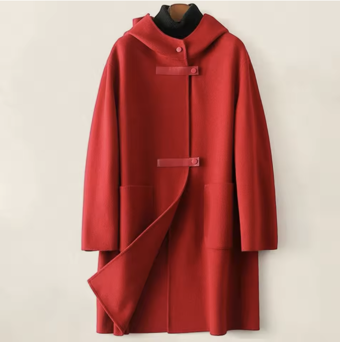 Celina Hooded Woolen Overcoat