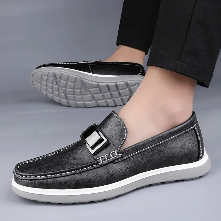 Kelvon Buckle Leather Loafers