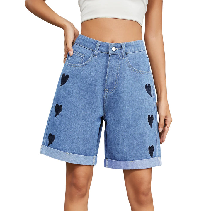 Poppy Heart Denim Shorts