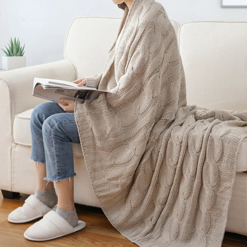 Battilo Textured Knit Throw Blanket