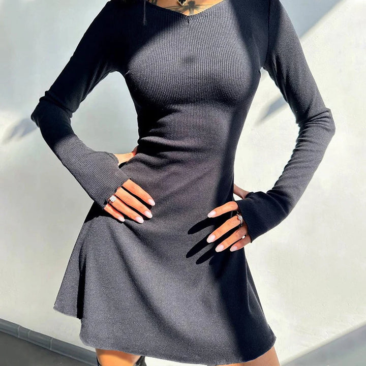 Midnight V-Neck Mini Dress