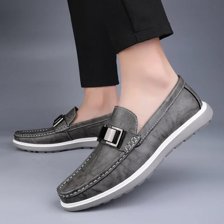 Kelvon Buckle Leather Loafers