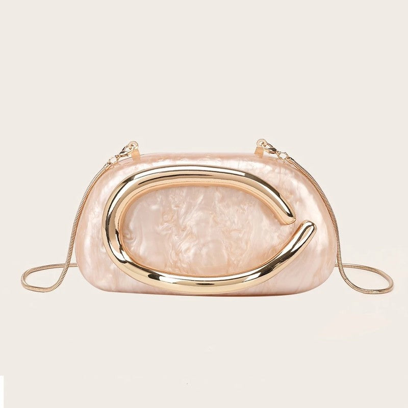 Acrylic Sculpted Chain Evening Bag