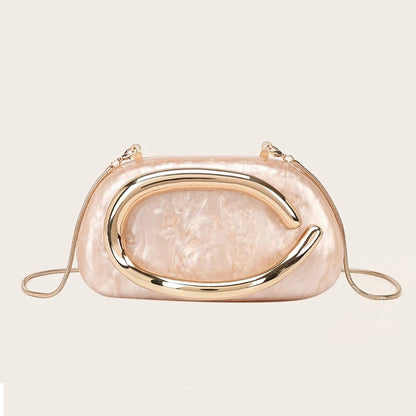 Acrylic Sculpted Chain Evening Bag