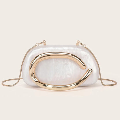 Acrylic Sculpted Chain Evening Bag