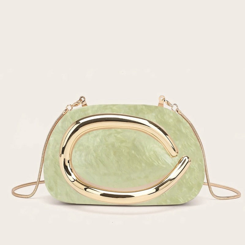 Acrylic Sculpted Chain Evening Bag