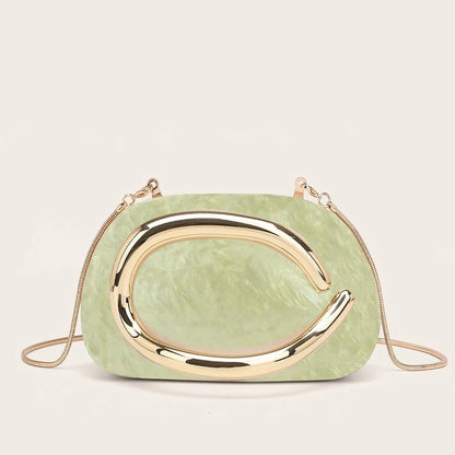 Acrylic Sculpted Chain Evening Bag