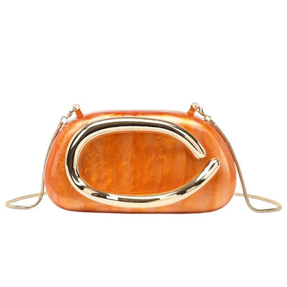 Acrylic Sculpted Chain Evening Bag