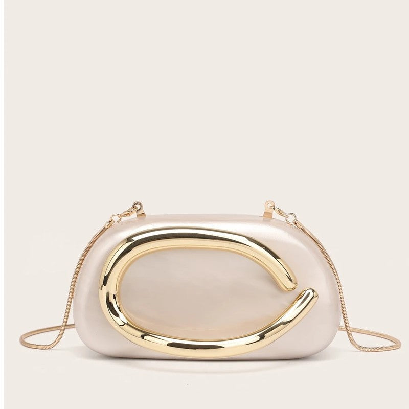 Acrylic Sculpted Chain Evening Bag