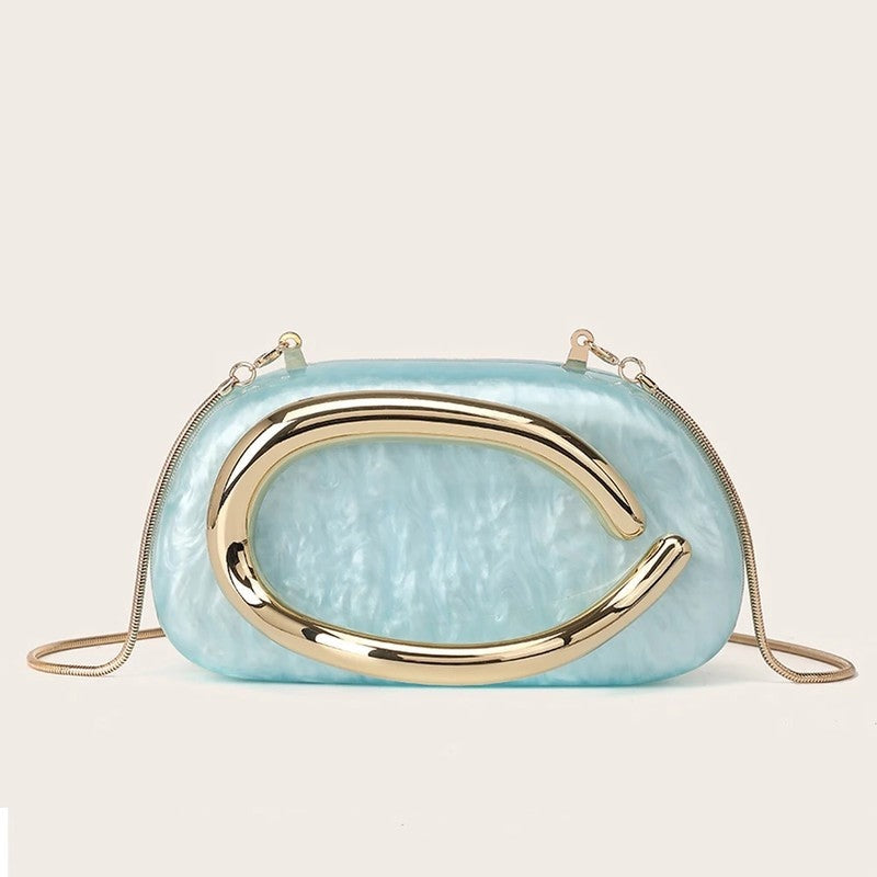 Acrylic Sculpted Chain Evening Bag