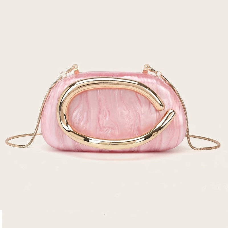 Acrylic Sculpted Chain Evening Bag