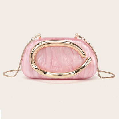 Acrylic Sculpted Chain Evening Bag