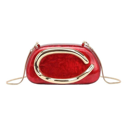Acrylic Sculpted Chain Evening Bag