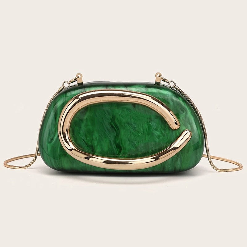 Acrylic Sculpted Chain Evening Bag