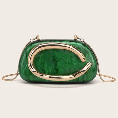 Acrylic Sculpted Chain Evening Bag