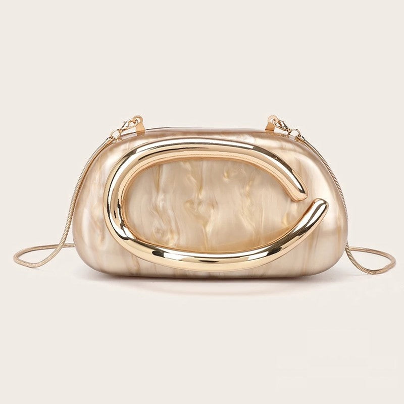 Acrylic Sculpted Chain Evening Bag