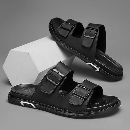 Arvion Double Buckle Slide Sandals