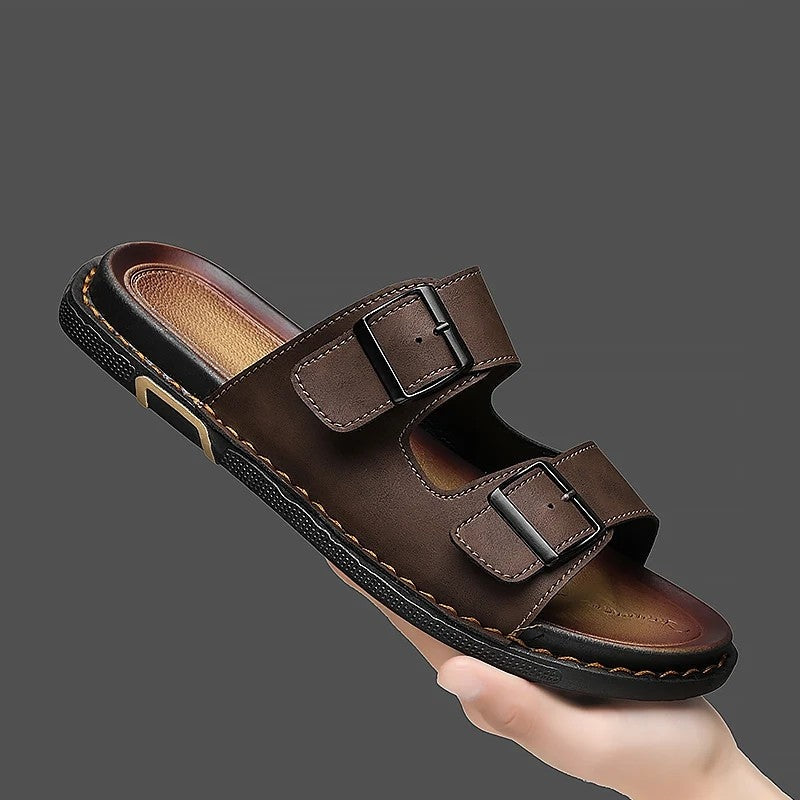 Arvion Double Buckle Slide Sandals
