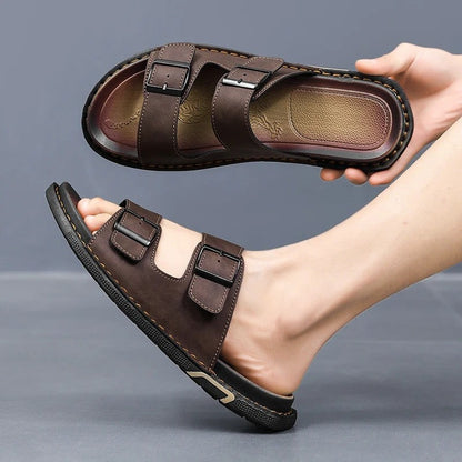 Arvion Double Buckle Slide Sandals