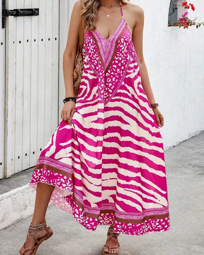 Boho Animal Print Maxi Dress