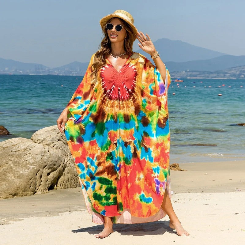 Boho V-Neck Maxi Flowy Cover Up