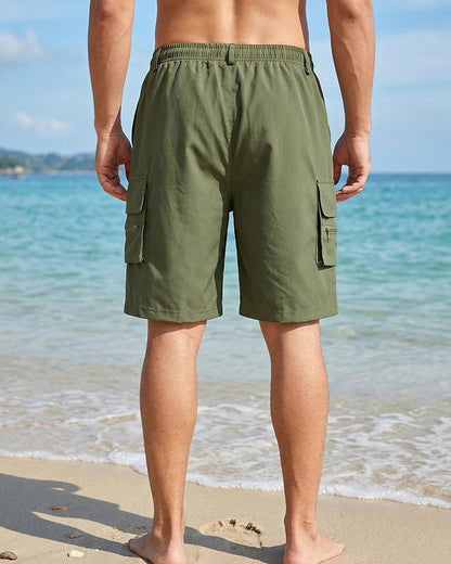 Cargo Pocket Elastic Waist Swimsuit