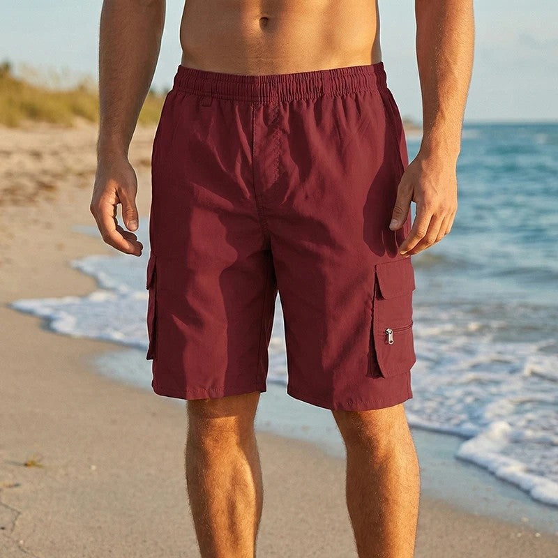 Cargo Pocket Elastic Waist Swimsuit
