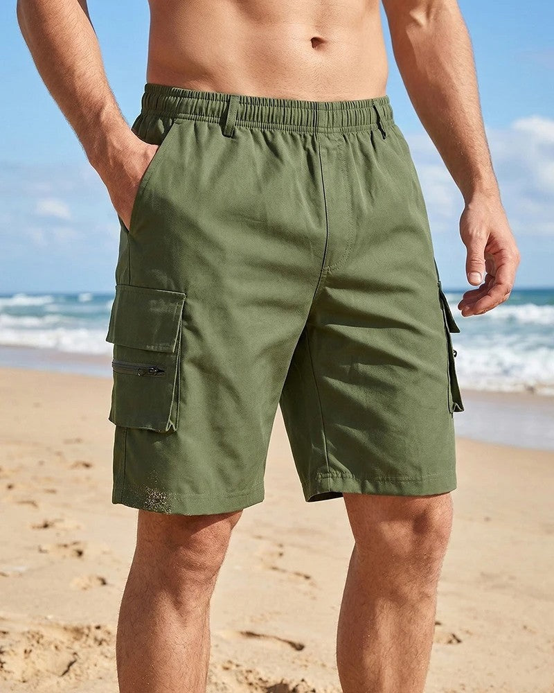 Cargo Pocket Elastic Waist Swimsuit
