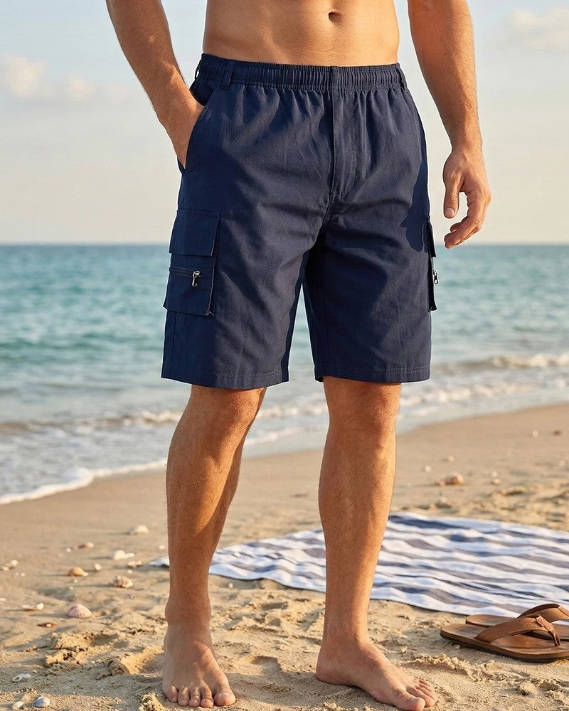 Cargo Pocket Elastic Waist Swimsuit