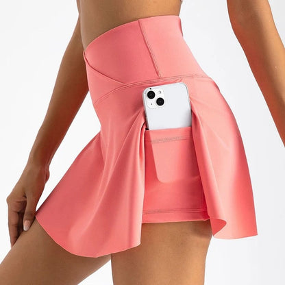 Crossover High-Waist Skort Shorts