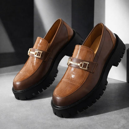 Dervino Croc Embossed Chunky Loafers