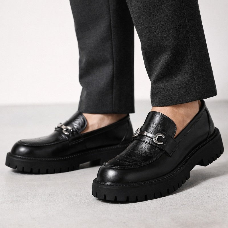Dervino Croc Embossed Chunky Loafers