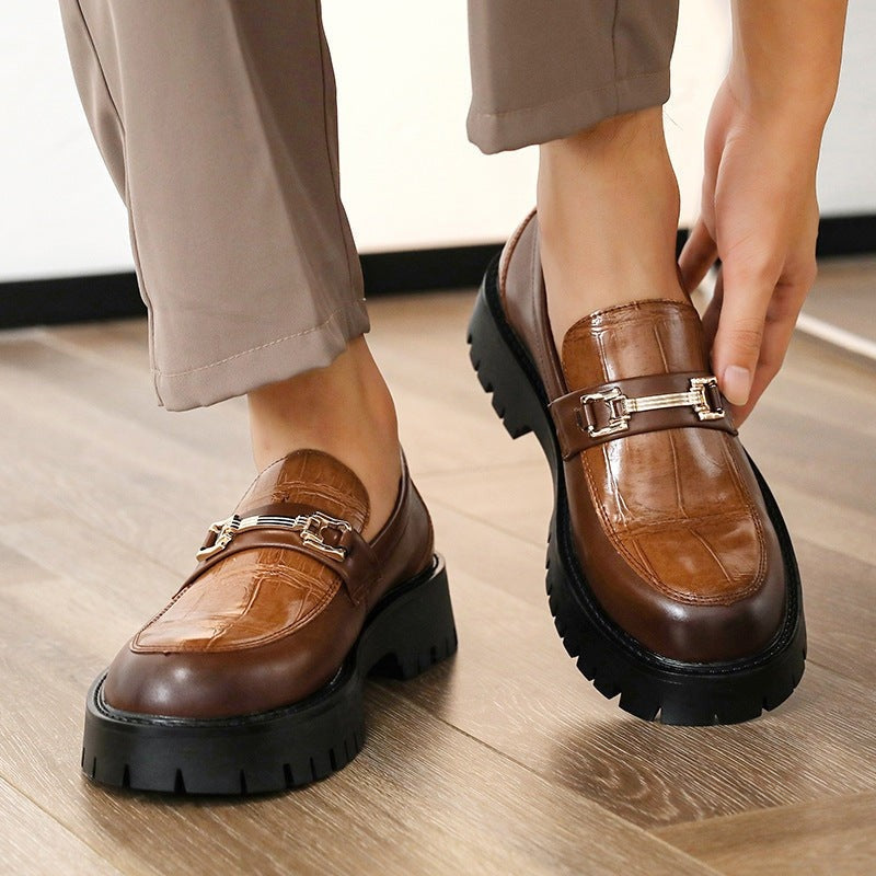 Dervino Croc Embossed Chunky Loafers