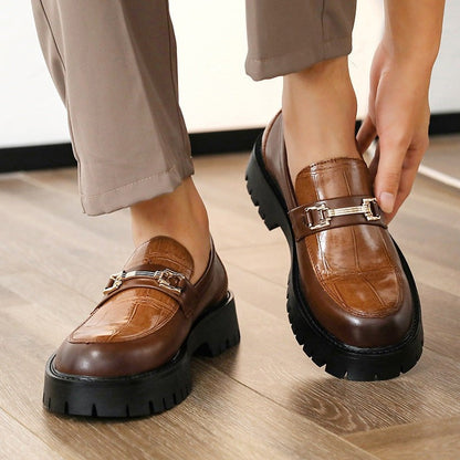 Dervino Croc Embossed Chunky Loafers