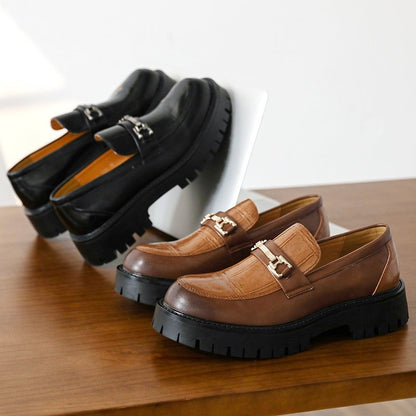Dervino Croc Embossed Chunky Loafers