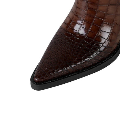Ferani Western Embossed Knee-High Boots