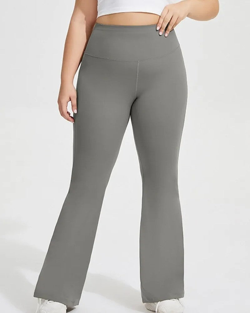 Plus Size Flared High-Waist Stretch Yoga Pants
