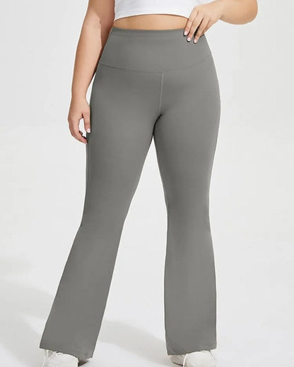 Plus Size Flared High-Waist Stretch Yoga Pants