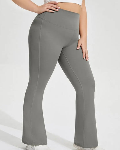 Plus Size Flared High-Waist Stretch Yoga Pants