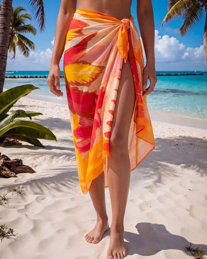 Floral Lightweight Beach Cover-Up Sarong