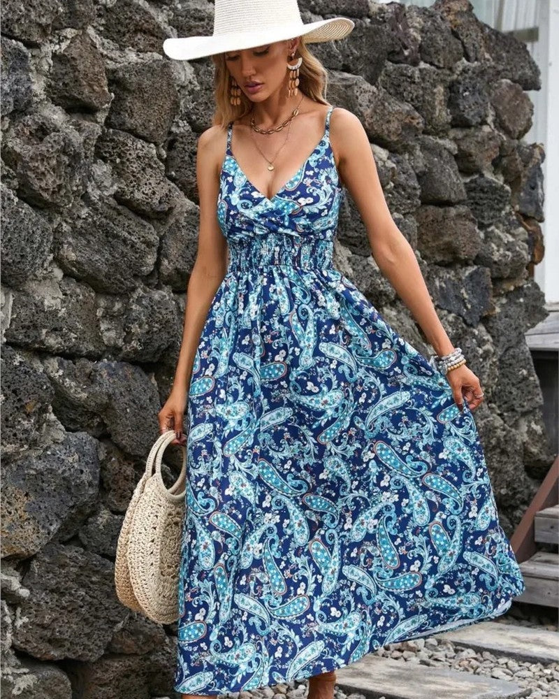 Floral Spaghetti Strap Maxi Robe